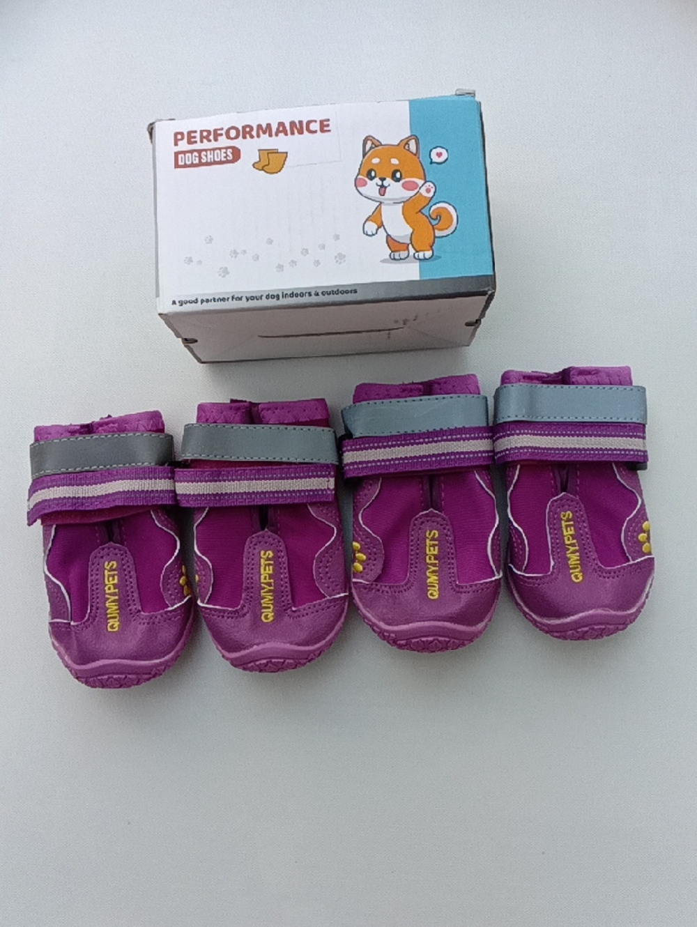 Qumy Purple Reflective Dog 🐶 Shoes Size 3